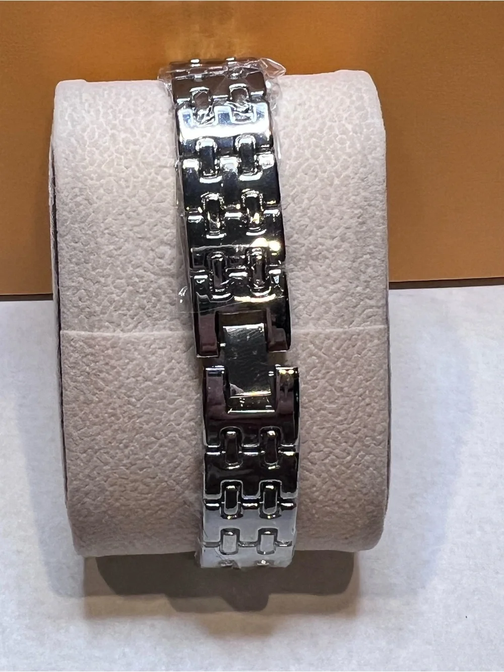 Silver Tone CZ-Accented Women's Bracelet Watch